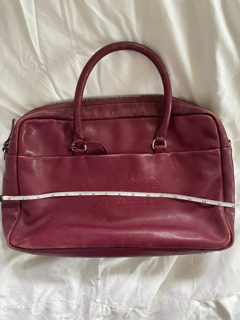 Vintage Marc Jacobs Leather Duffle Satchel Bag - Picture 7 of 8